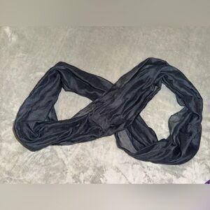 Elegant Dark Gray Sheer Infinity Scarf
